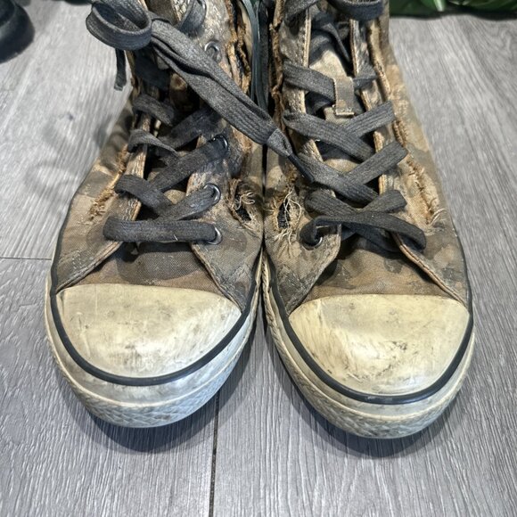 Converse X John Varvatos Camp Double Zipper Distressed Hi Top Sneakers M 5 W6.5 - Picture 3 of 10
